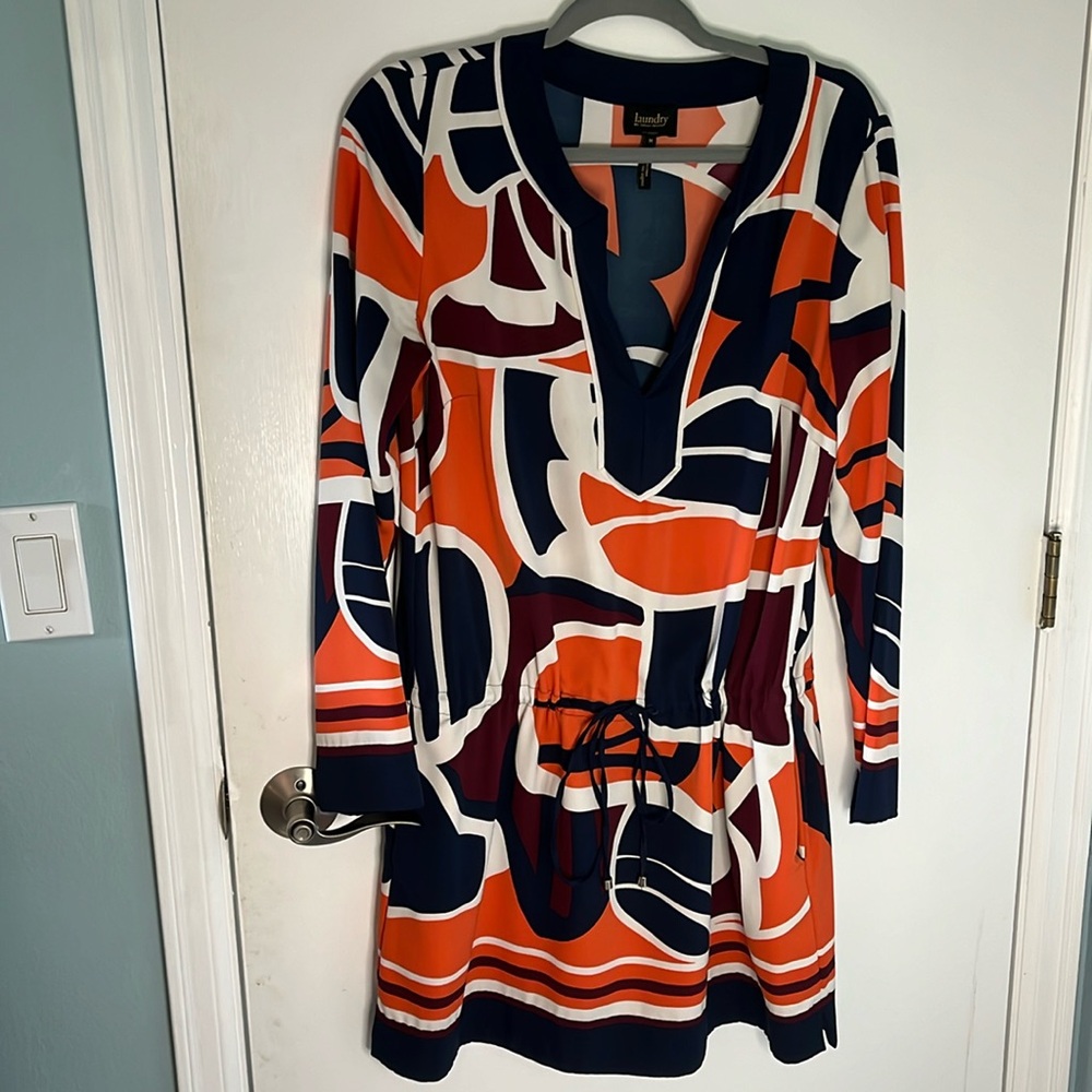 Laundry by Shelli Segal size M adjustable cinch waist dress with pockets!